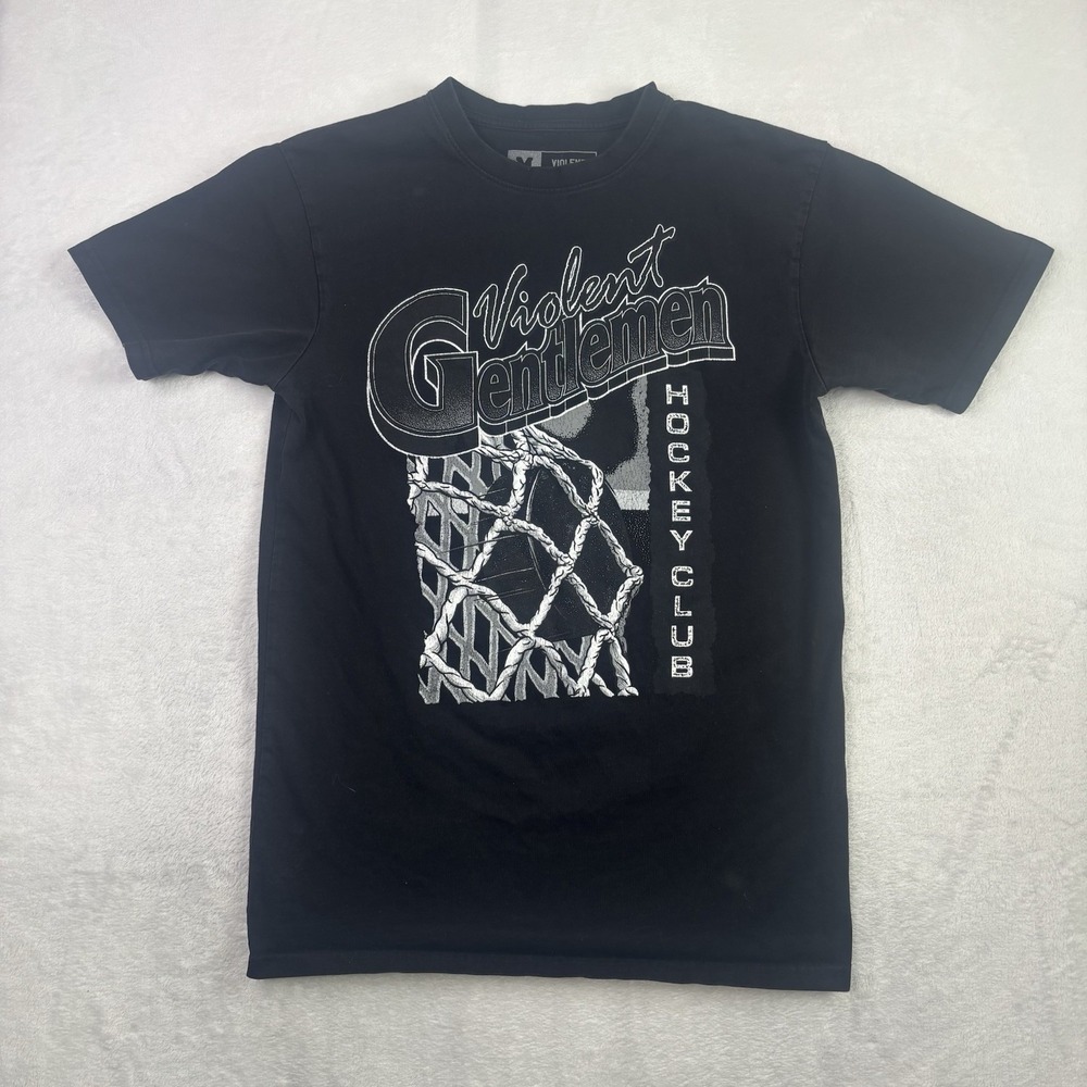 Violent Gentleman Hockey Club Black Short Sleeve Graphic Shirt Men's Medium